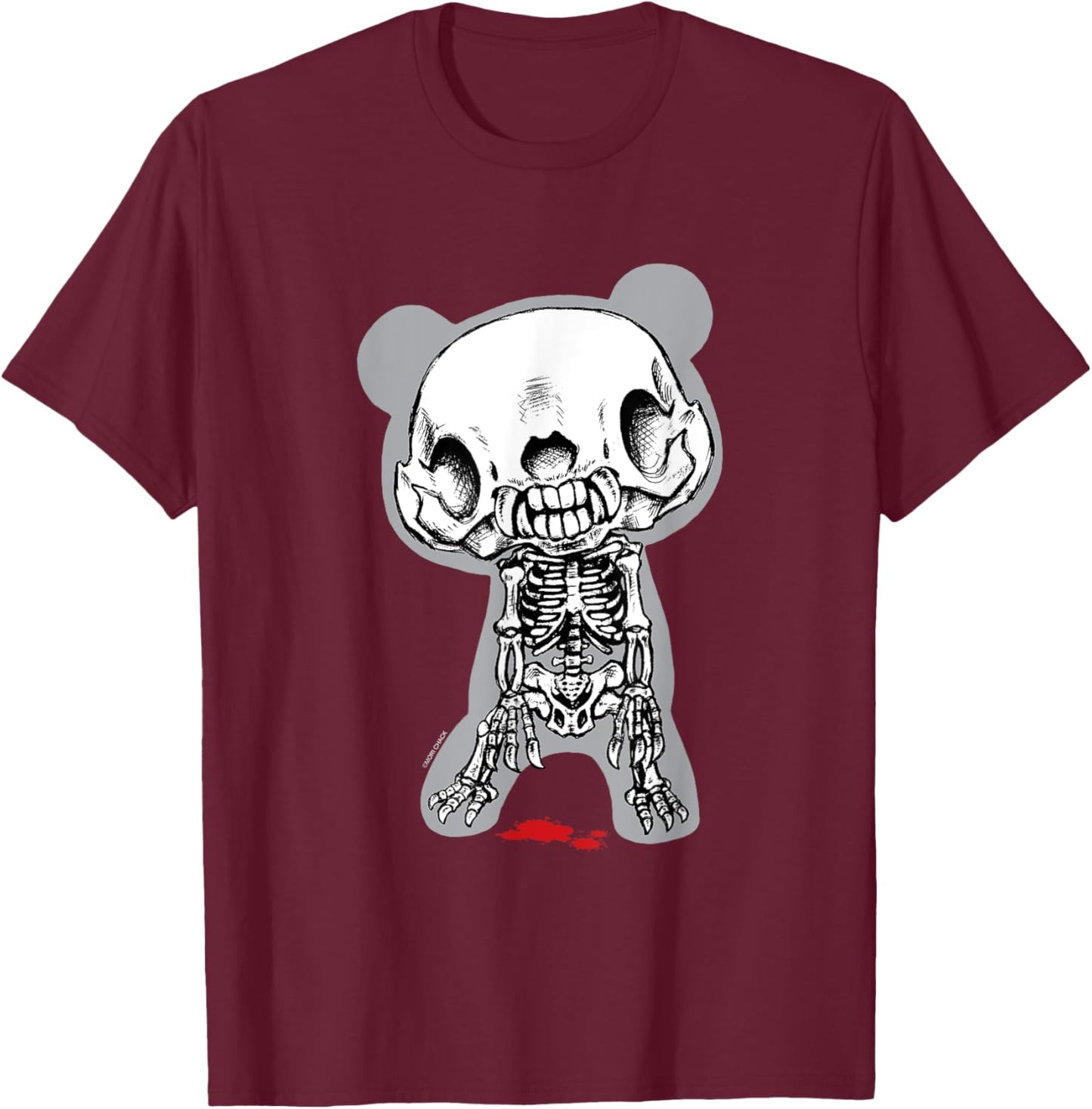 Gloomy Bear The Naughty Grizzly Skeleton Anime Manga T-Shirt - T-Shirt | Maroon