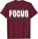 FOCUS Cool Trippy Optical Illusion T-Shirt - T-Shirt | Maroon