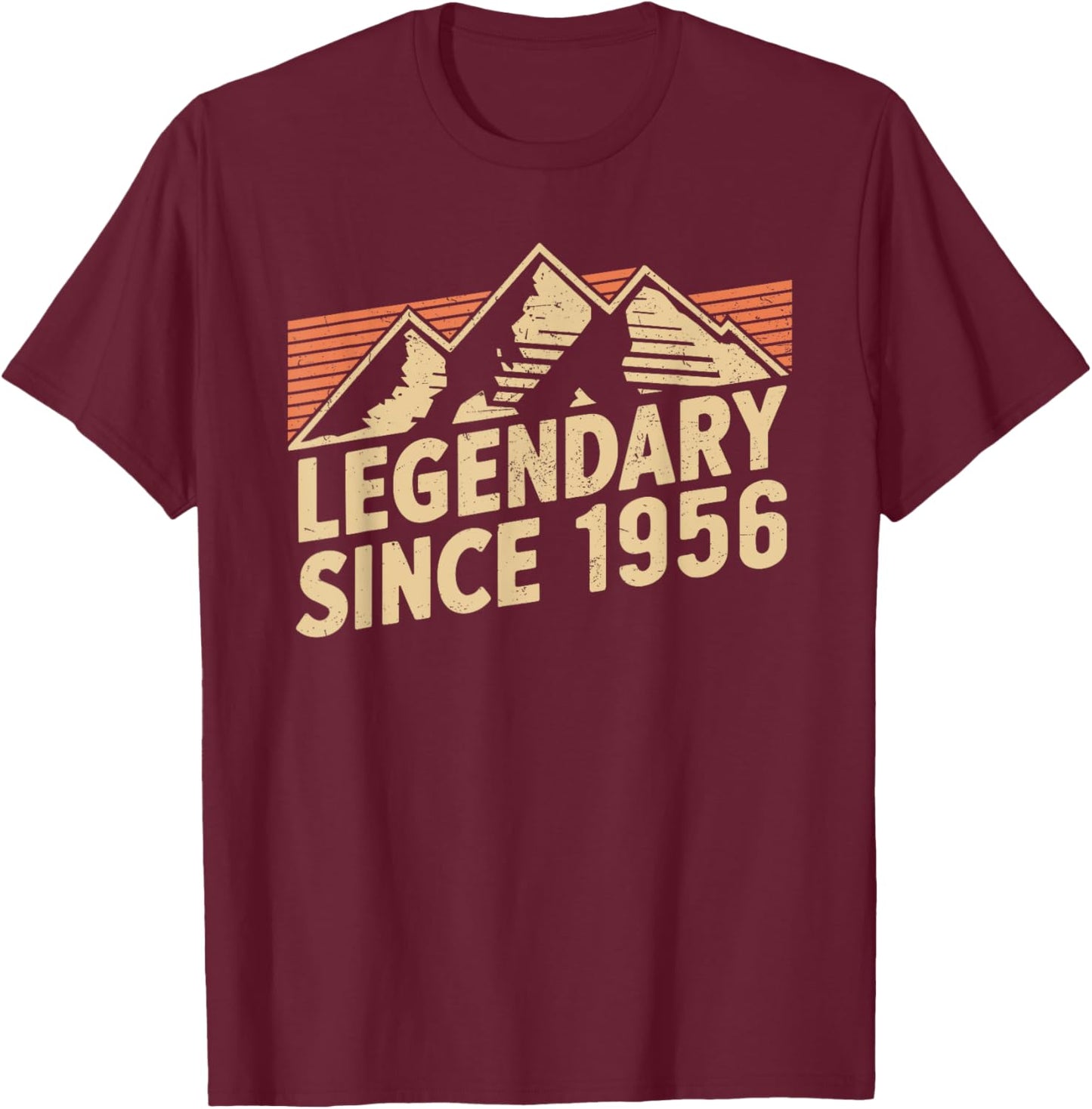 Legendary Since 1956 Birthday Mountain Retro Vintage 1956 T-Shirt - T-Shirt | Maroon