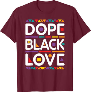 Matching Couple Dope Black Love Melanin Cute Melanated T-Shirt - T-Shirt | Maroon