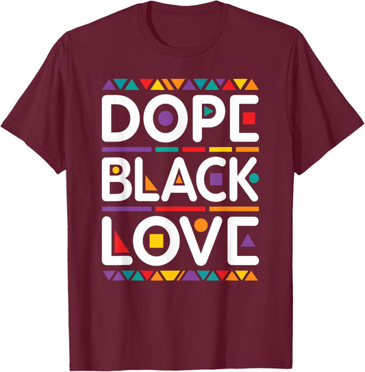 Matching Couple Dope Black Love Melanin Cute Melanated T-Shirt - T-Shirt | Maroon
