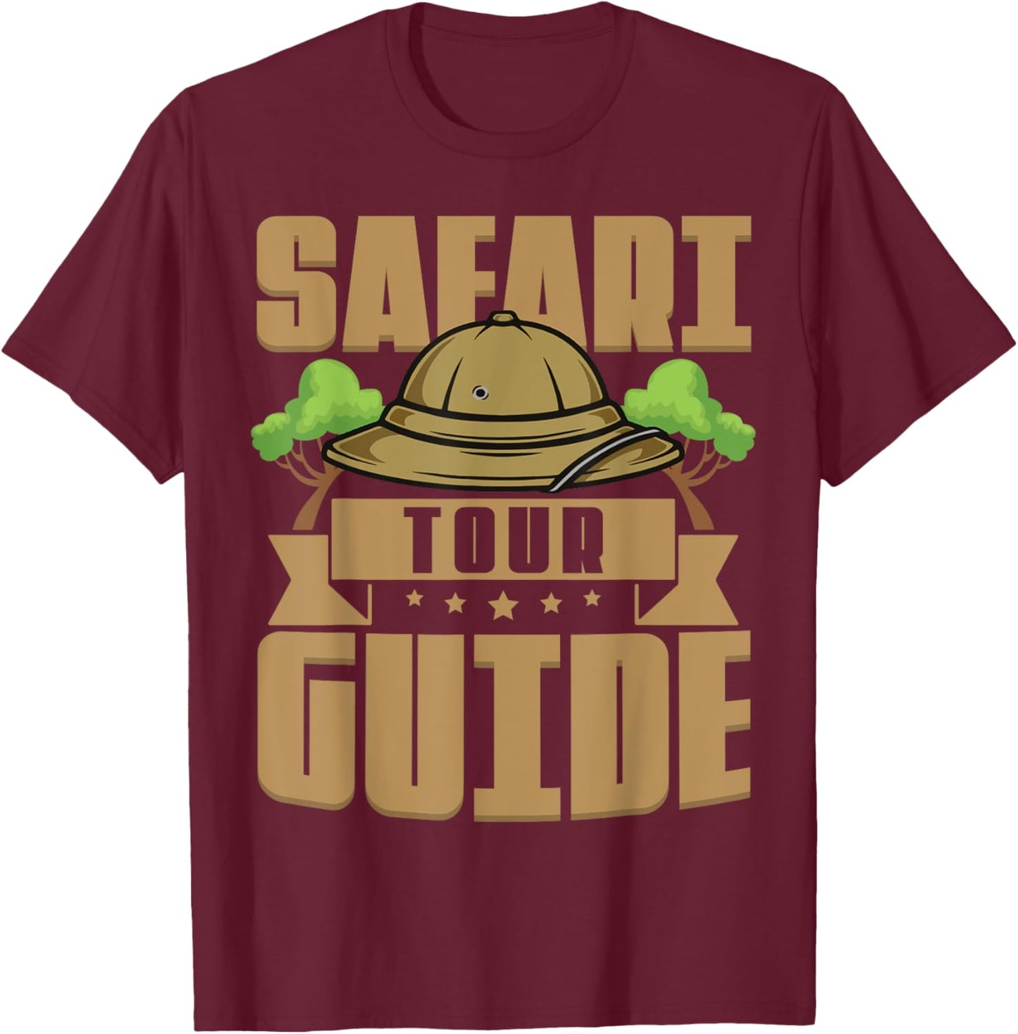 Safari Tour Guide Cool Animal Africa Halloween Zoo Costume T-Shirt - T-Shirt | Maroon