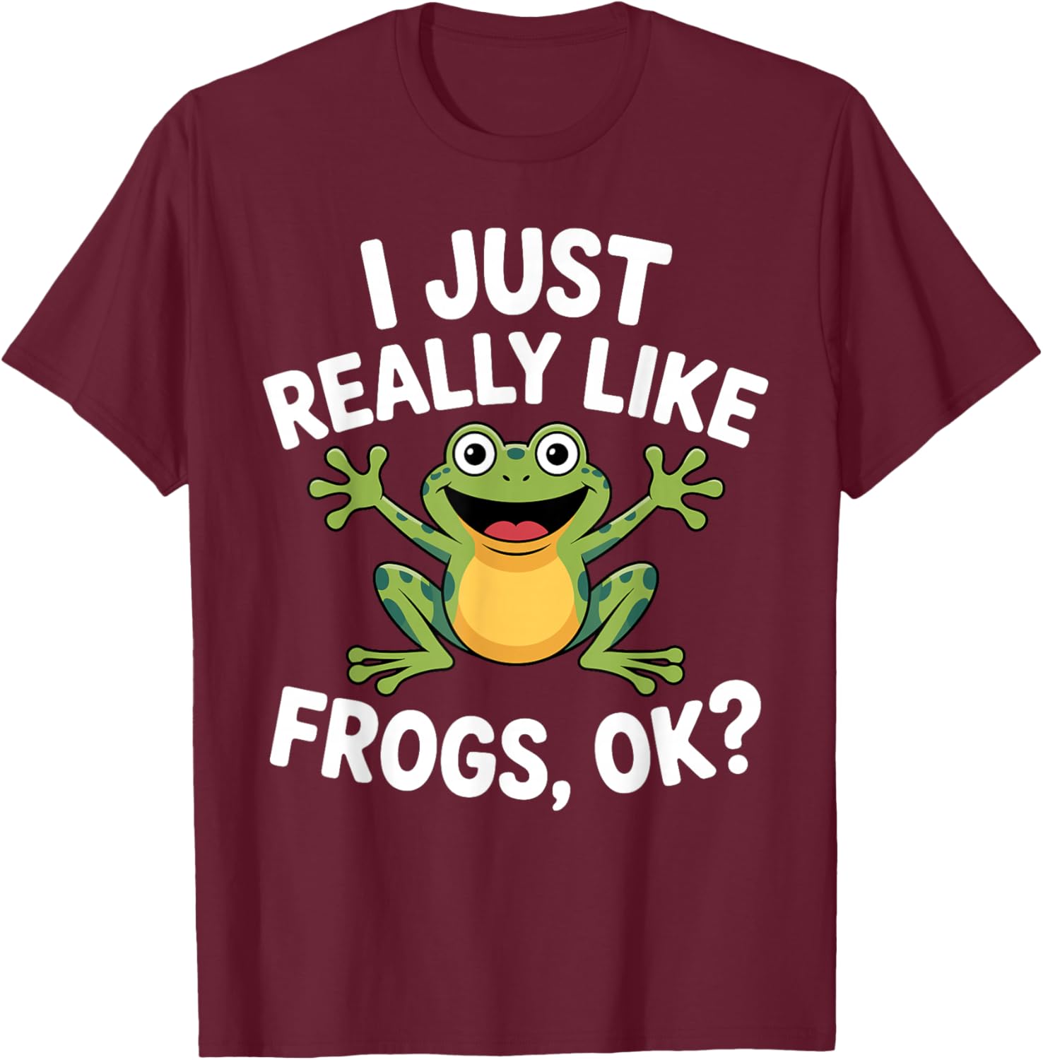 Funny Frog Art Women Kids Tree Frog Animal Lover T-Shirt - T-Shirt | Maroon