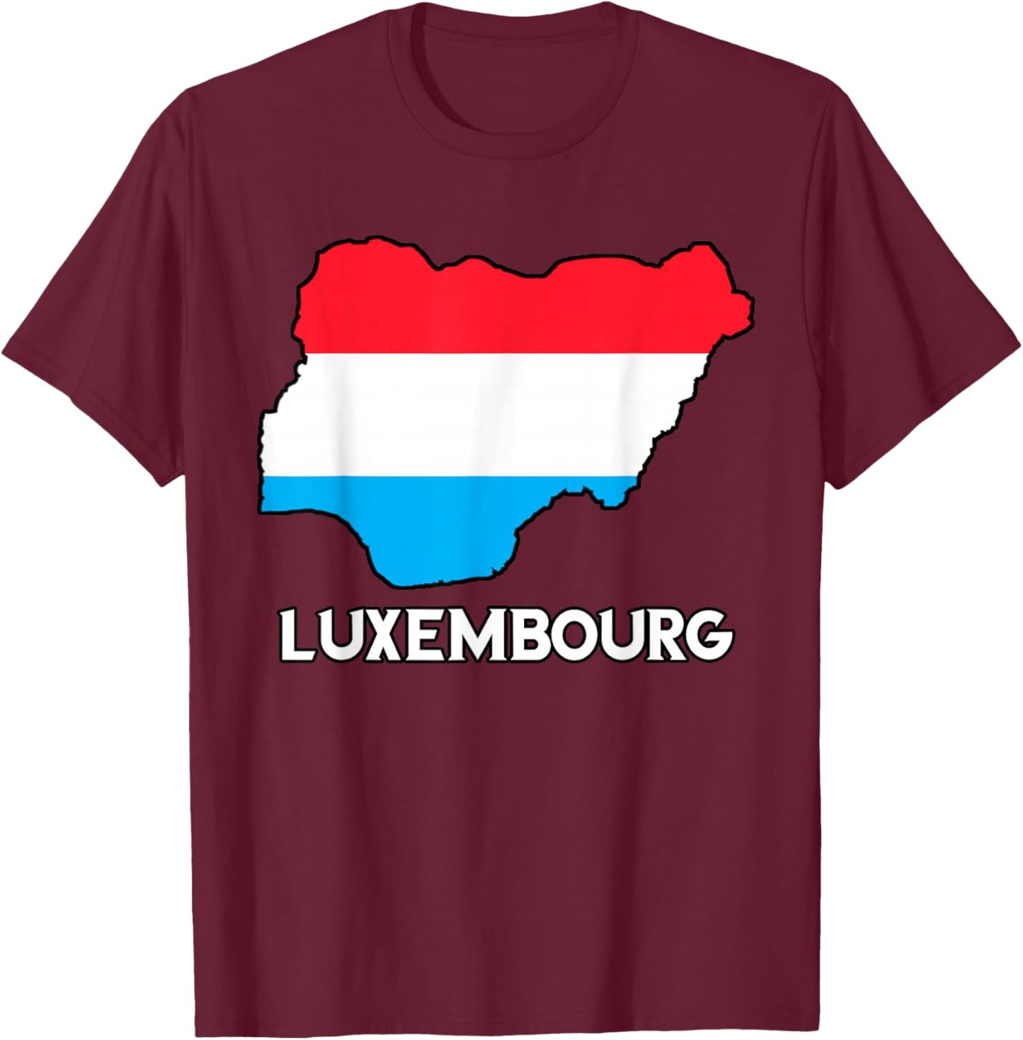Luxembourg Flag Map Luxembourgish Roots Letzebuerg T-Shirt - T-Shirt | Maroon