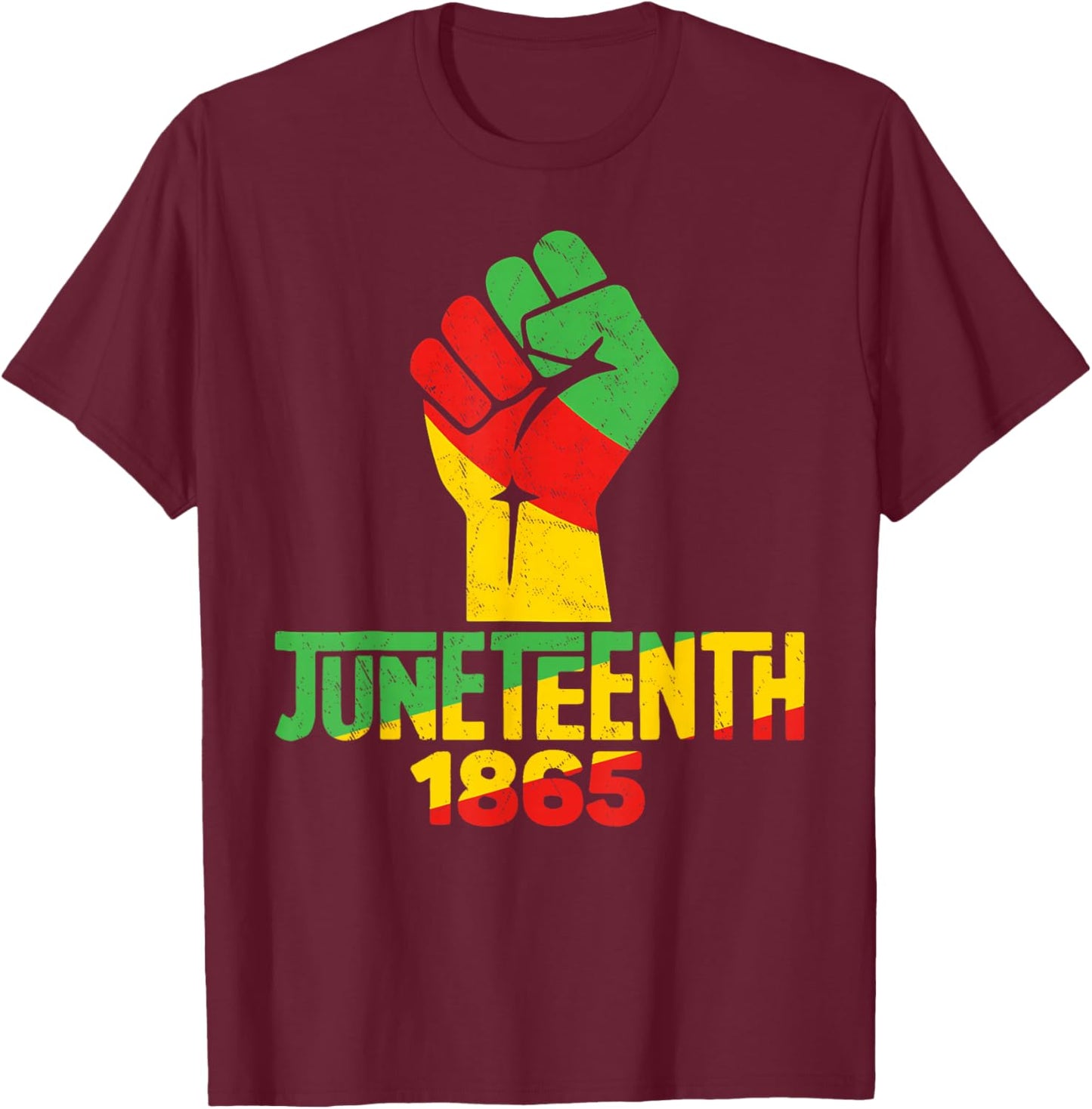 Juneteenth 1865 Breaking Every Chain African Pride T-Shirt - T-Shirt | Maroon