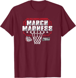 Gonzaga Bulldogs March Madness 2025 Men's Basketball T-Shirt - T-Shirt | Maroon