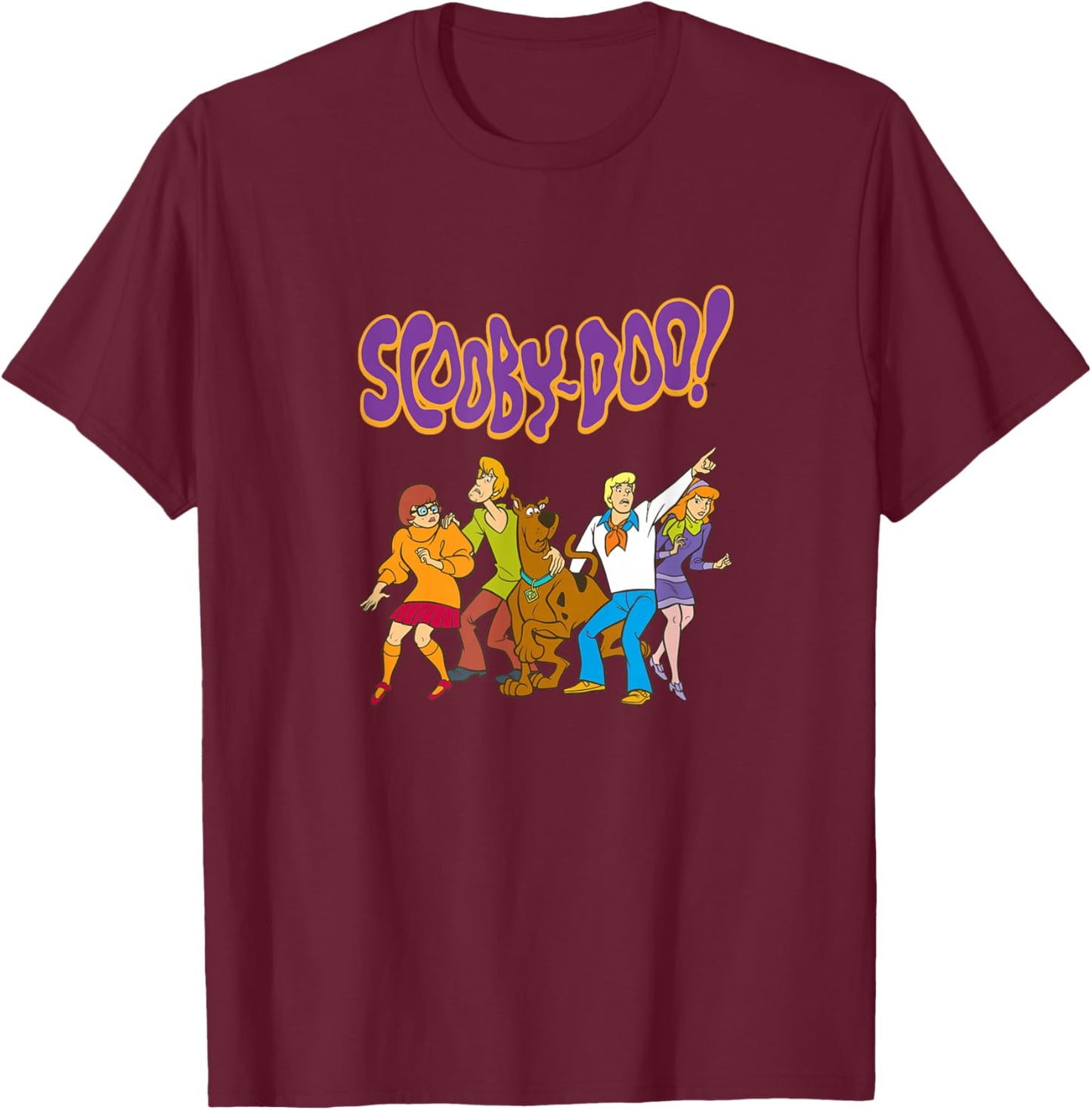 Mystery Inc. Cartoon Gang Grafik T-Shirt - T-Shirt | Maroon