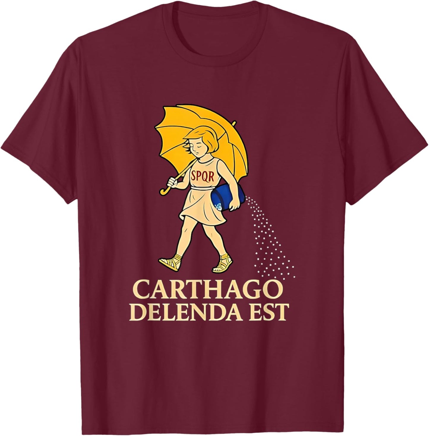 Carthago Delenda EST SPQR T-Shirt - T-Shirt | Maroon