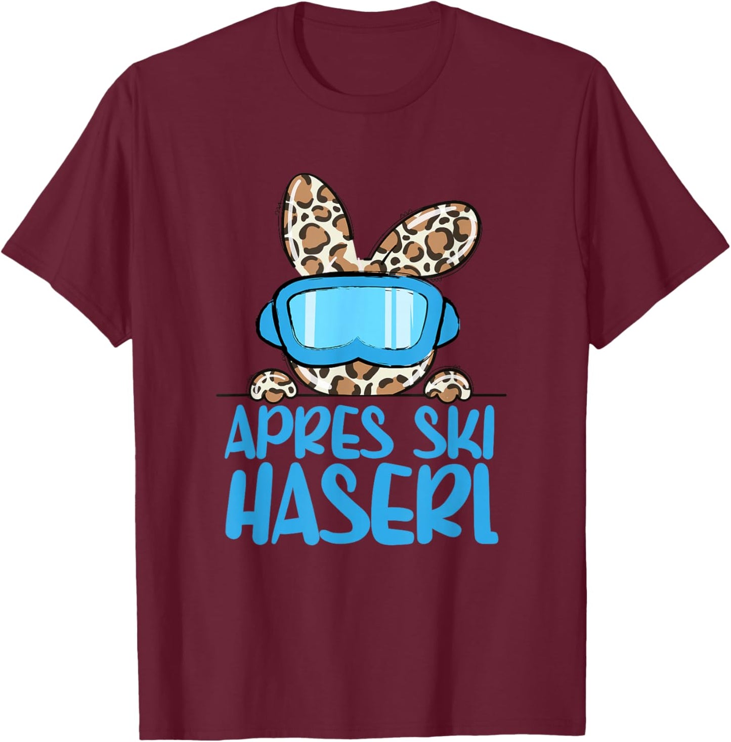 apreski Haserl, Skier Apresskiparty Leoprint T-Shirt - T-Shirt | Maroon