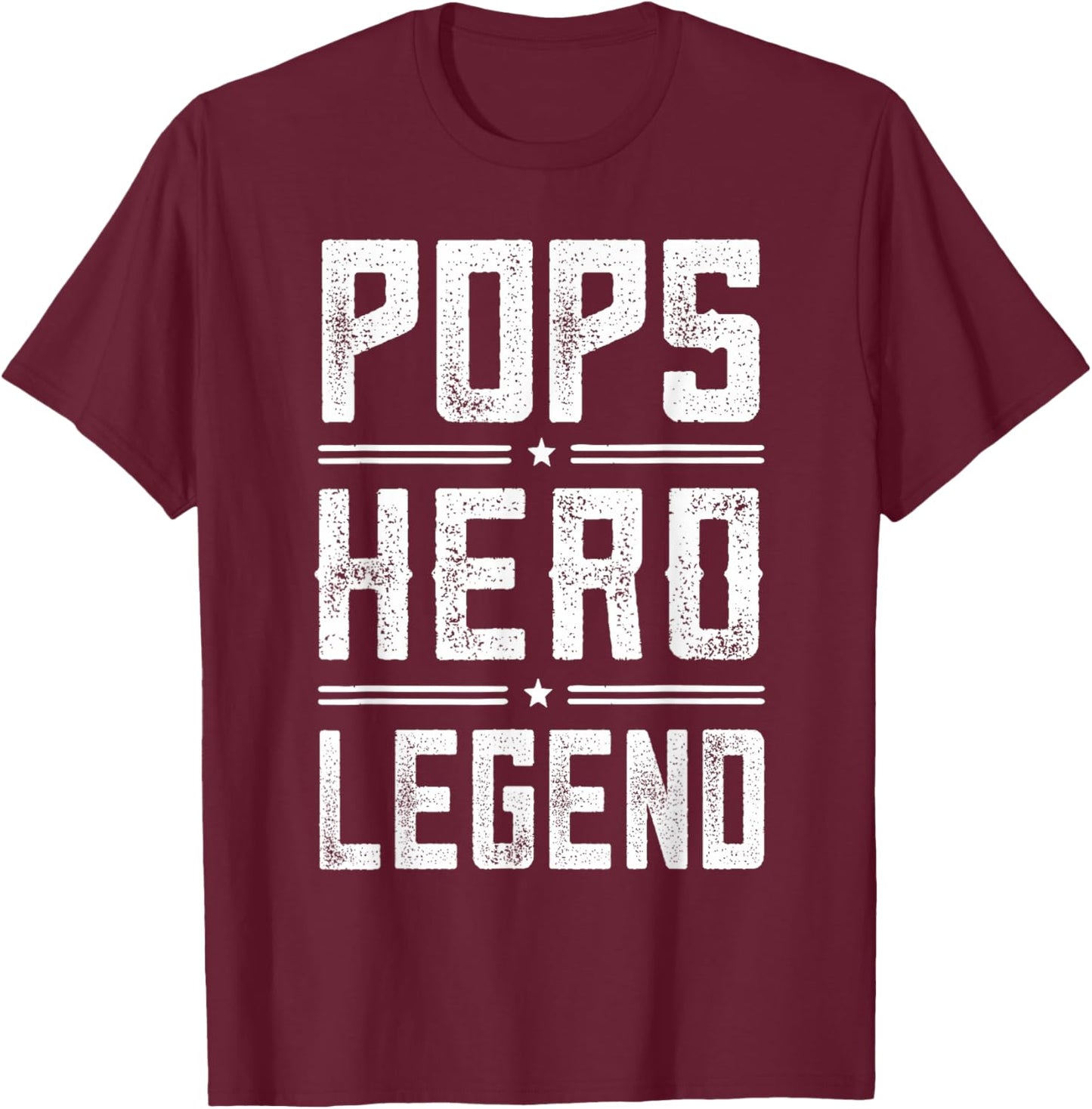 Pops Hero Legend - Vintage Distressed Pops T-Shirt - T-Shirt | Maroon