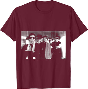 Squeeze Rock Band B&W Publicity Shot By George DuBose T-Shirt - T-Shirt | Maroon