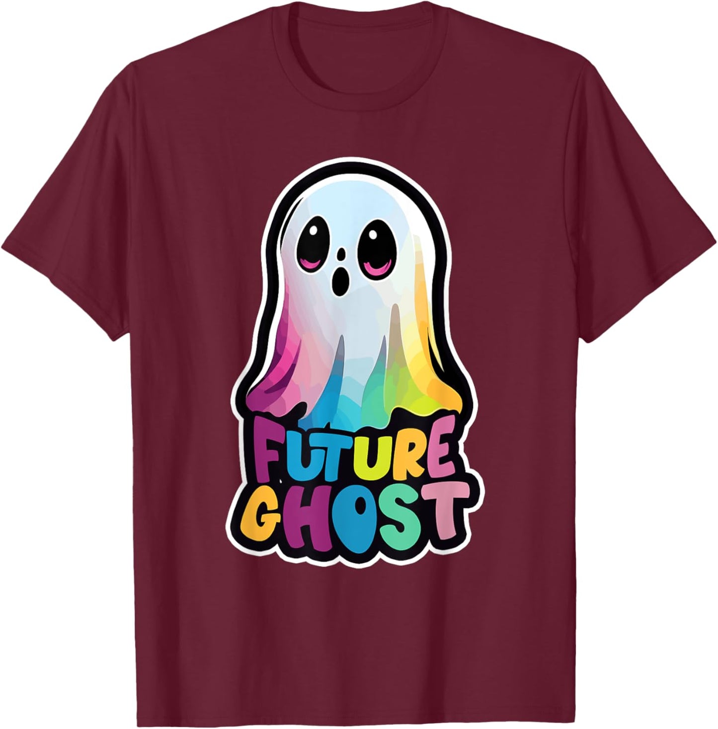 Funny Halloween EDM Music Glitchy Future Ghost Costumes T-Shirt - T-Shirt | Maroon