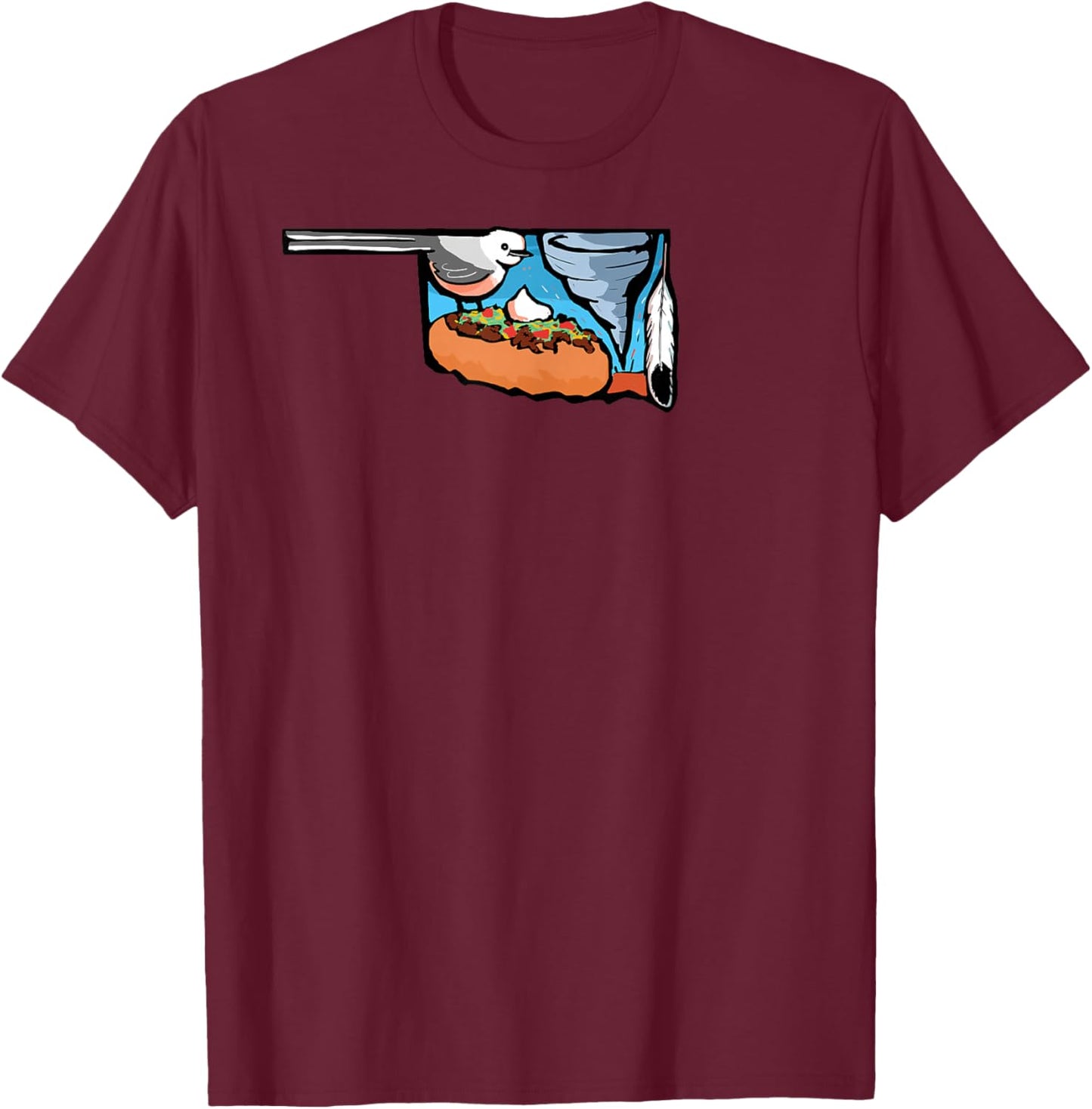 Threadless Nathan W. Pyle Oklahoma Graphic T-Shirt - T-Shirt | Maroon