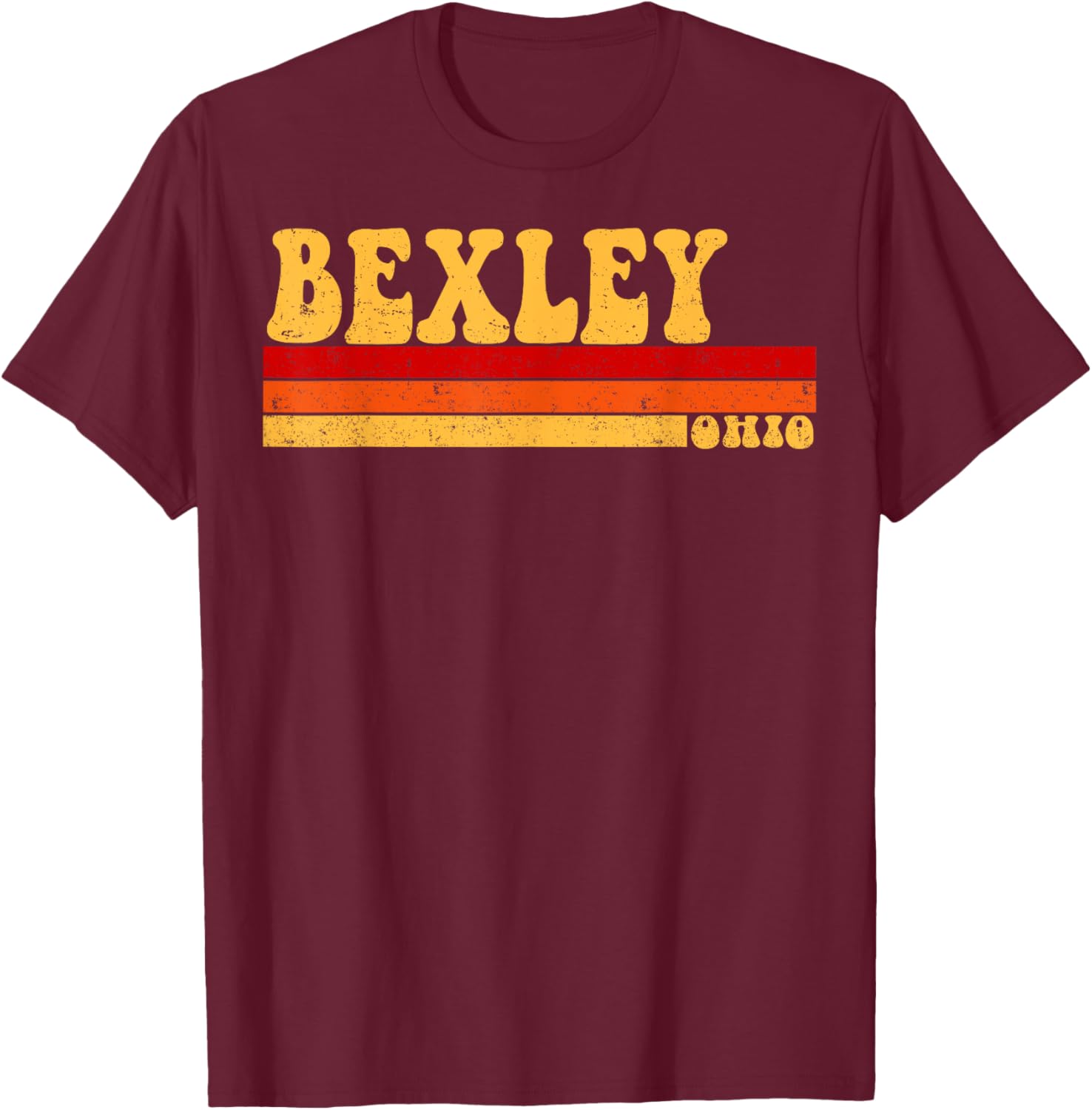 BEXLEY Ohio City Vintage Roots Retro Design 70s 80s T-Shirt - T-Shirt | Maroon