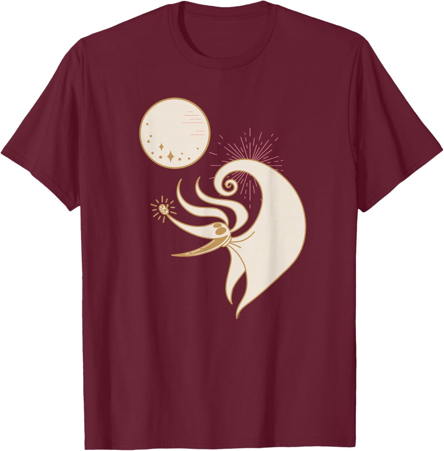 Disney The Nightmare Before Christmas Zero and The Full Moon T-Shirt - T-Shirt | Maroon