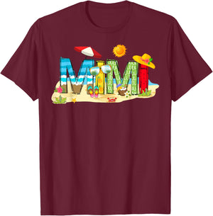 Summer Mimi Beach Vacation Mother's Day T-Shirt - T-Shirt | Maroon