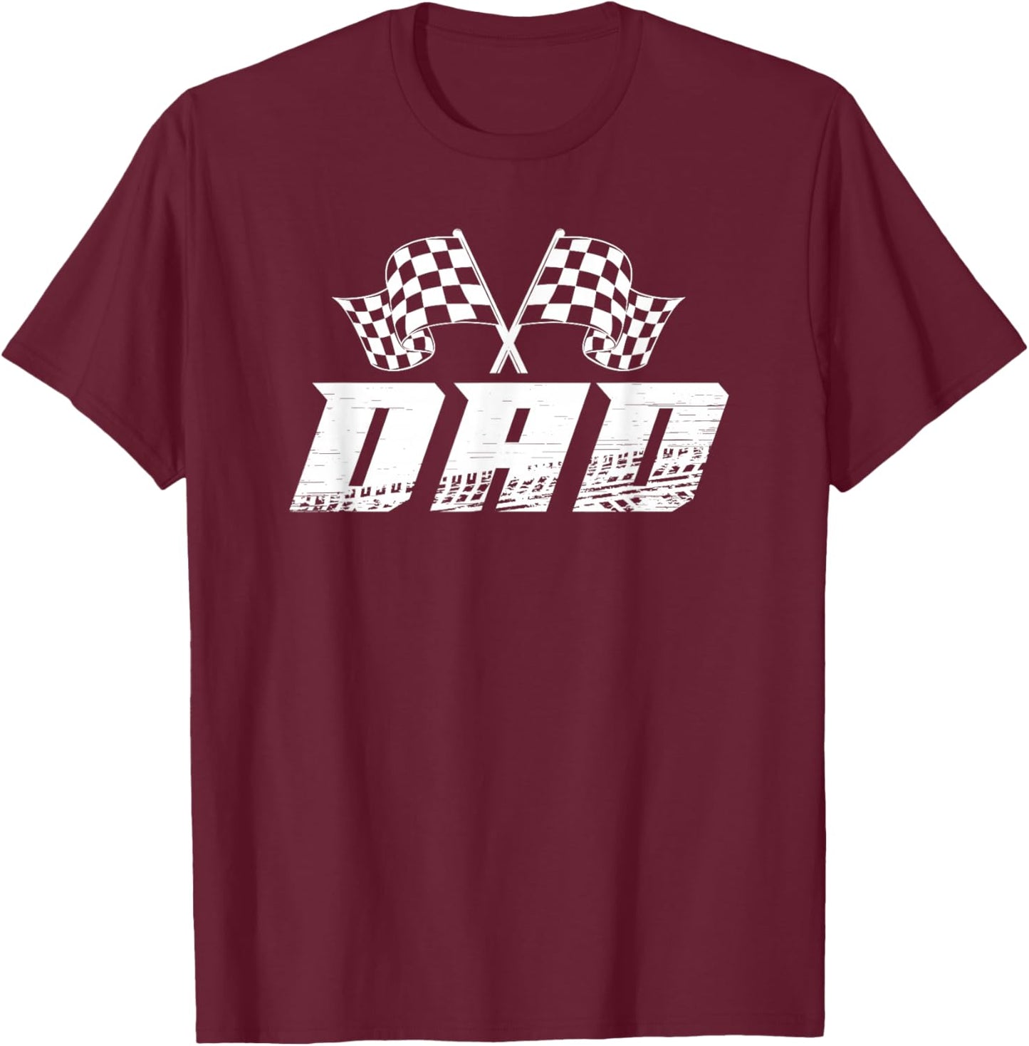 Dad Pit Crew Family Racing Birthday Race Car T-Shirt - T-Shirt | Maroon