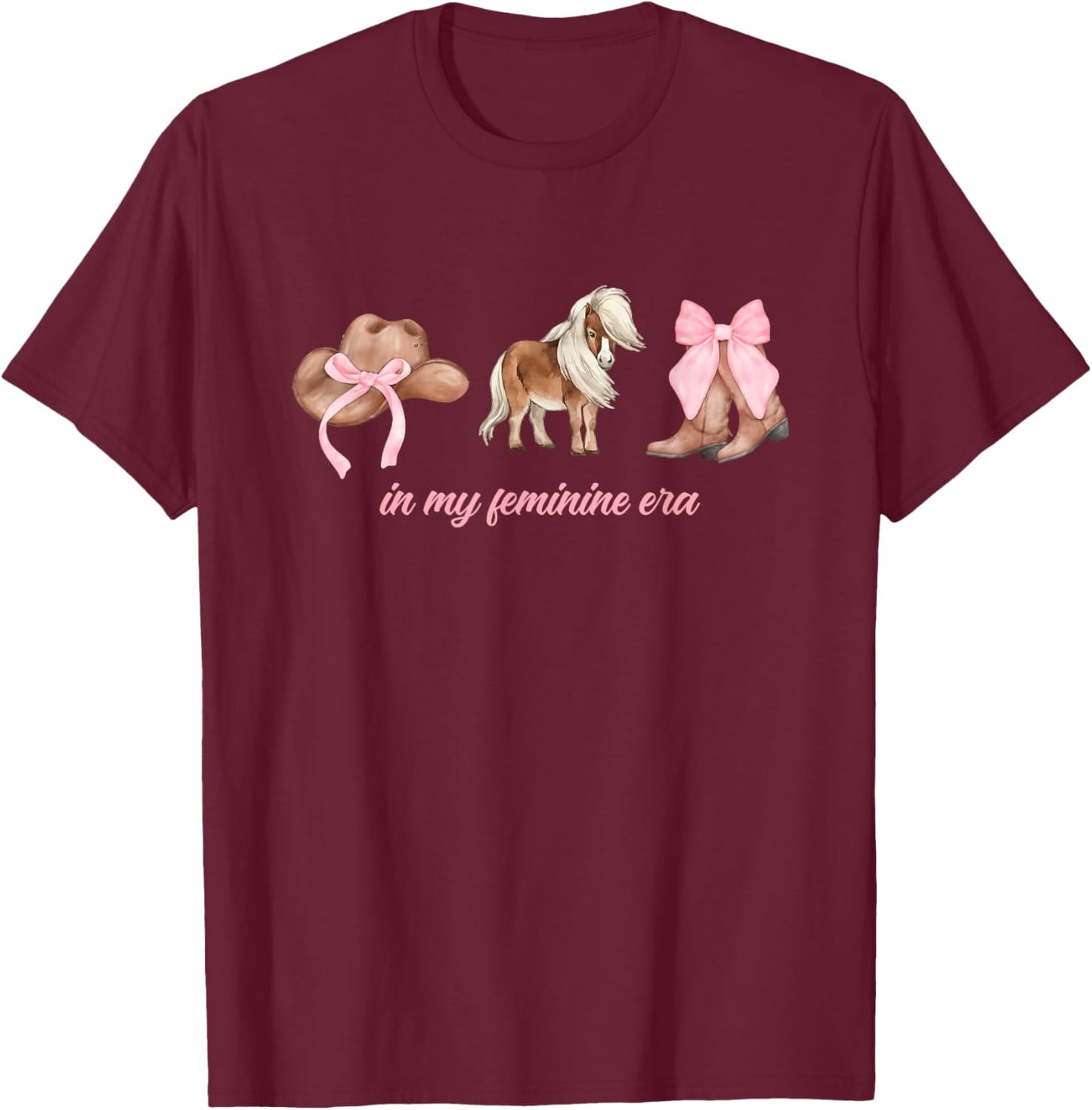In My Feminine Era Apparel T-Shirt - T-Shirt | Maroon