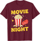 Move Night Matching Family Movie Night T-Shirt - T-Shirt | Maroon