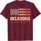 Oklahoma Softball USA Flag Softball Fan Kids Team T-Shirt - T-Shirt | Maroon