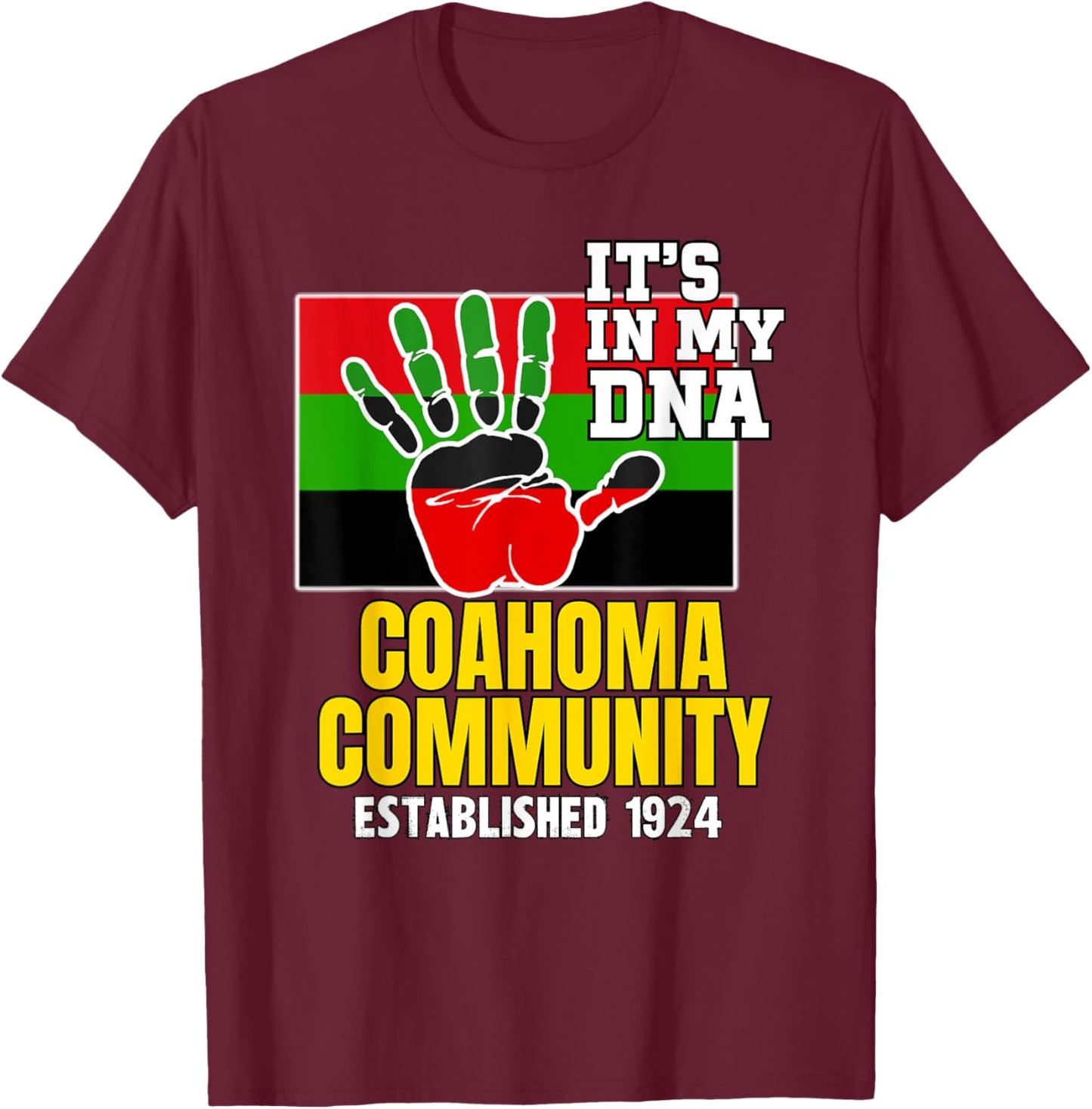 Coahoma Community, CCC, Red, Black and Green HBCU T-Shirt - T-Shirt | Maroon