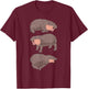 Moo Deng Hippo Shirt Baby Pygmy Hippo Bouncy Pork Funny Meme T-Shirt - T-Shirt | Maroon