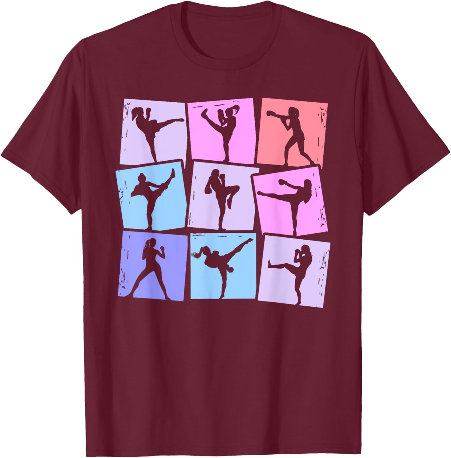 Kickboxen Kickboxer Muay Thai Damen Mädchen T-Shirt - T-Shirt | Maroon