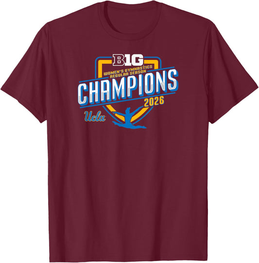 UCLA Bruins Women's Gymnastics Big Ten Champs 2026 Season T-Shirt - T-Shirt | Maroon