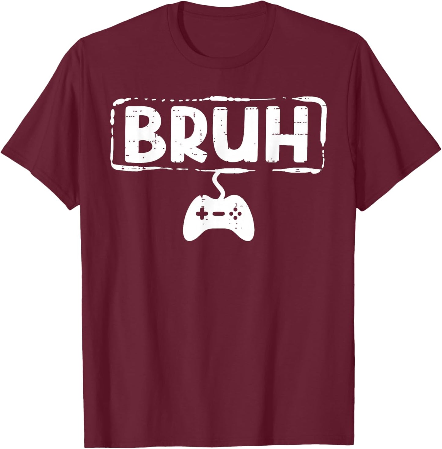 Gamer Bruh Video Game Funny Gaming Teen Men Boys Kids Youth T-Shirt - T-Shirt | Maroon