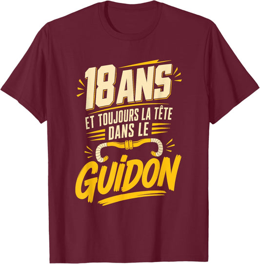 18 Ans Vélo Homme Humour Cycliste Cadeau Anniversaire T-Shirt - T-Shirt | Maroon