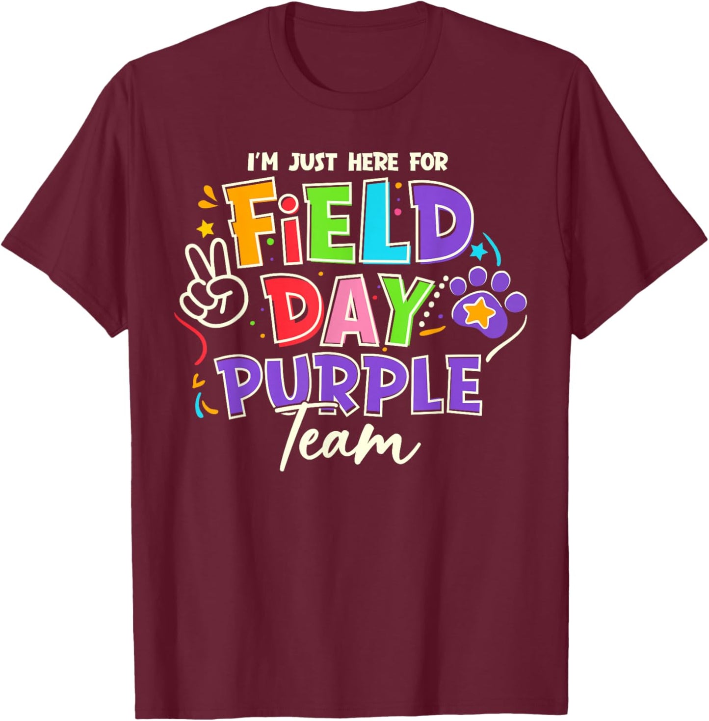 Field Day Trip Purple Team Color Game Competition Boys Girls T-Shirt - T-Shirt | Maroon