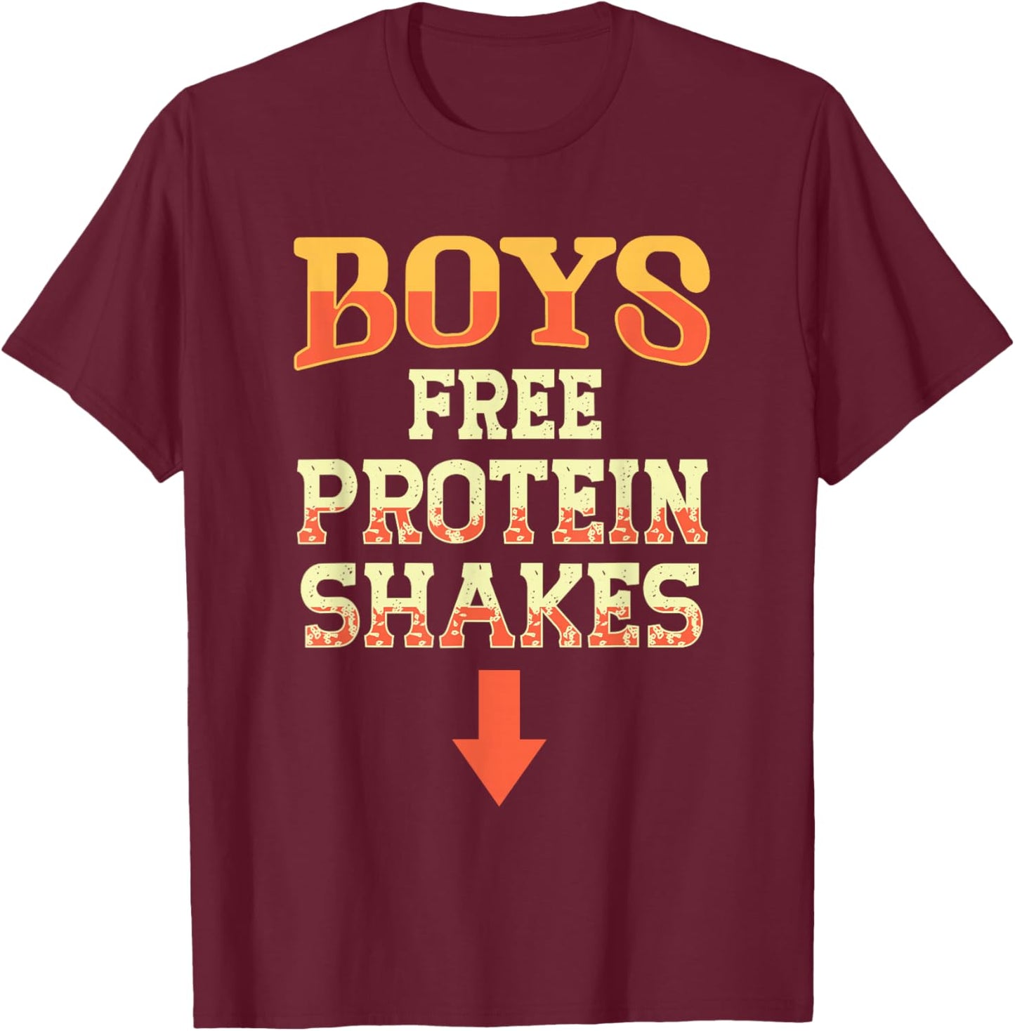 Lustiges Joggingshirt für Schwule, gratis Proteinshake, lustige Männer, Joke Pride T-Shirt - T-Shirt | Maroon