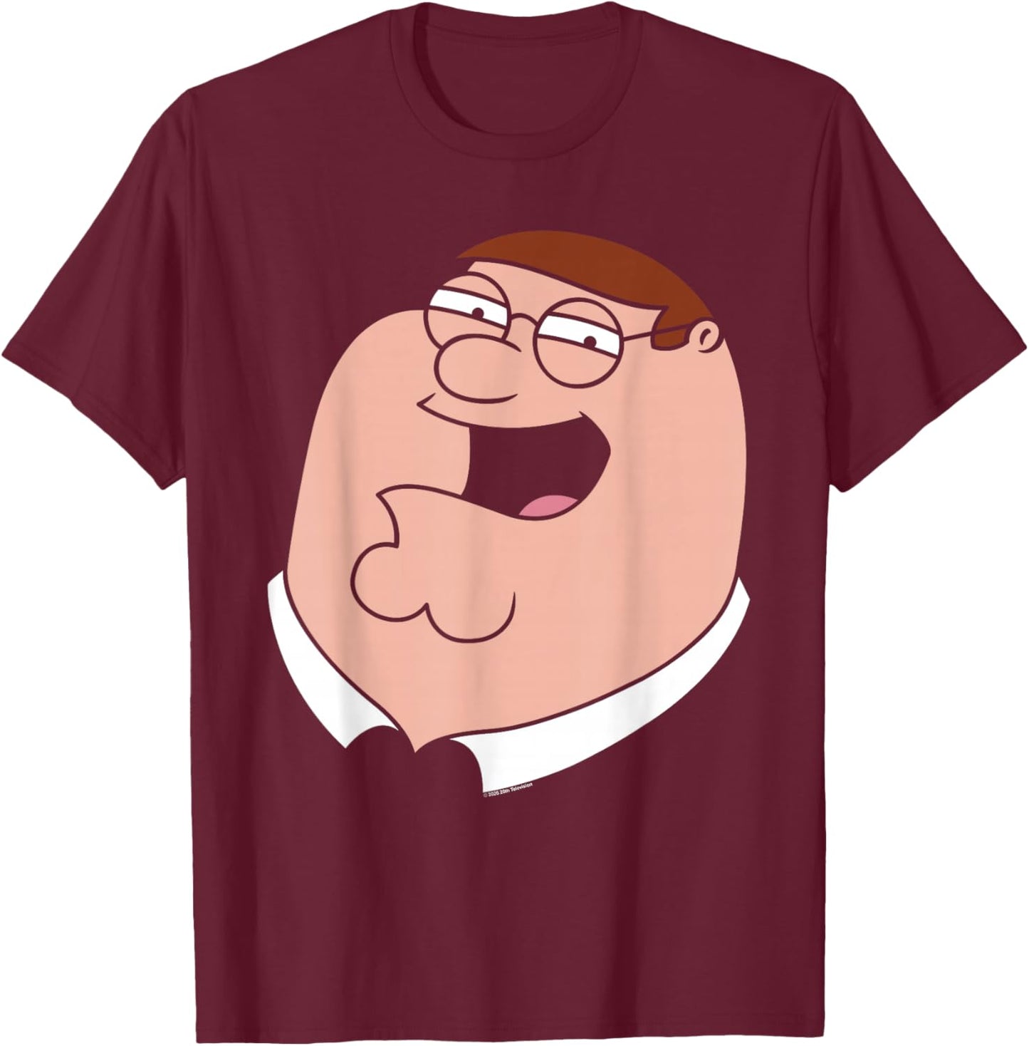 Family Guy Peter Griffin Oversized Portrait Funny Cartoon T-Shirt - T-Shirt | Maroon