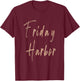 Friday Harbor Washington Vintage Elegant Design T-Shirt - T-Shirt | Maroon