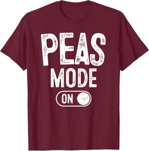 Peas Mode On Costume Funny Green Peas Gift Vegetarian Farmer T-Shirt - T-Shirt | Maroon