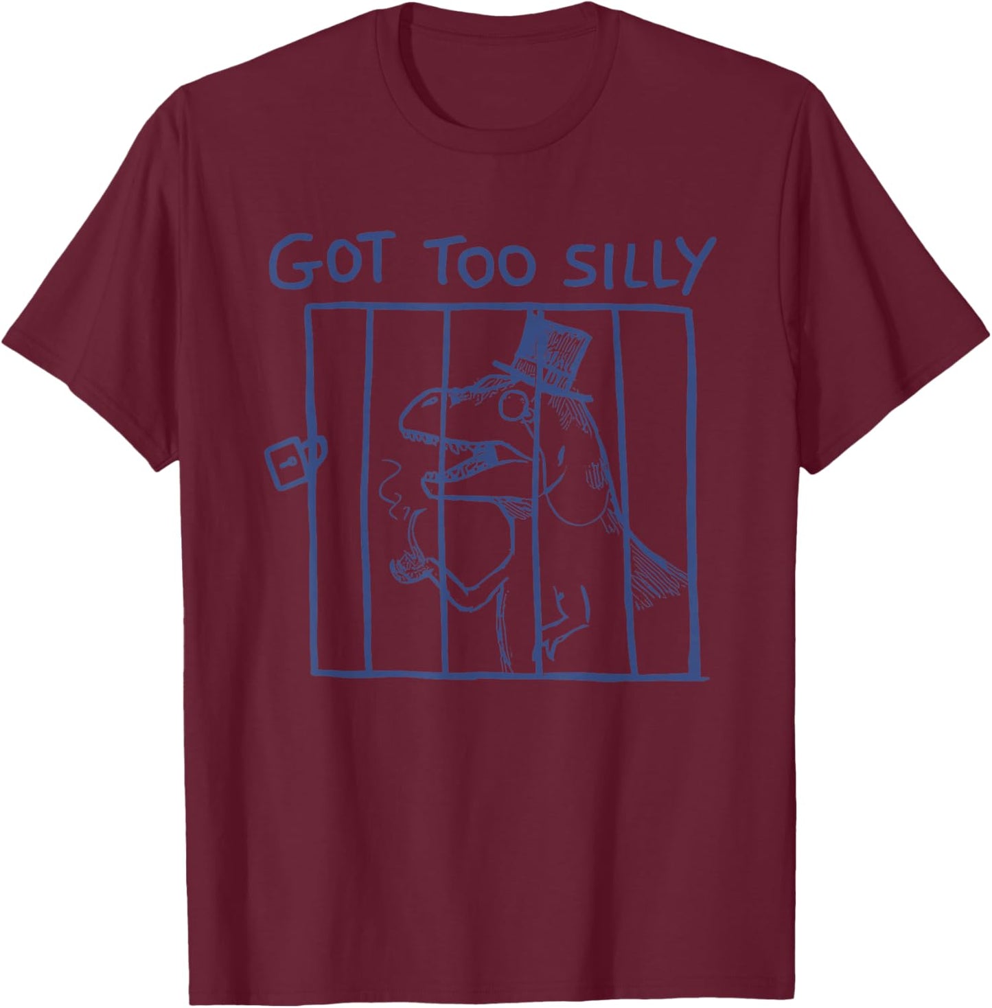 Dinosaurs Got Too Silly Funny Women T-Shirt - T-Shirt | Maroon