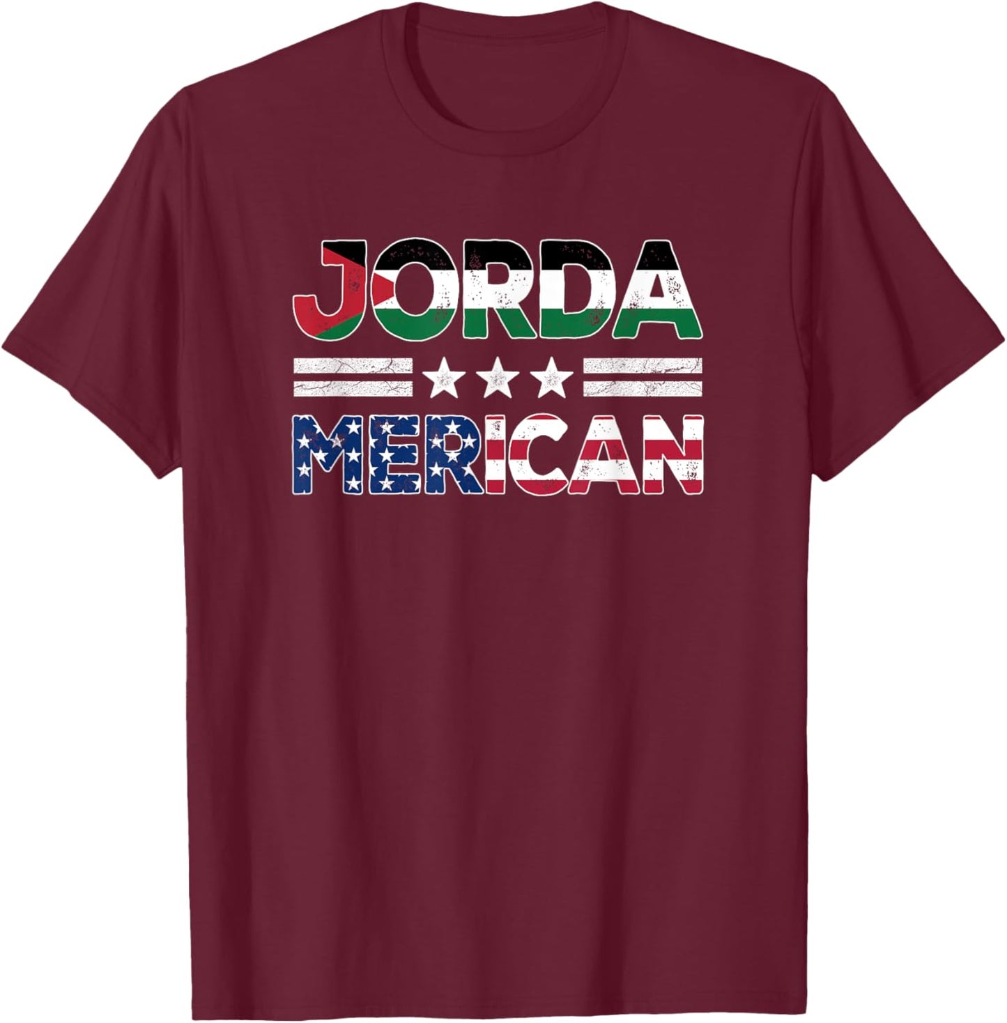 JordaMerican Half Jordanian American Flag US Dual Citizen Men T-Shirt - T-Shirt | Maroon
