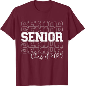 Senior 2025 graduate college university graduation class of T-Shirt - T-Shirt | Maroon