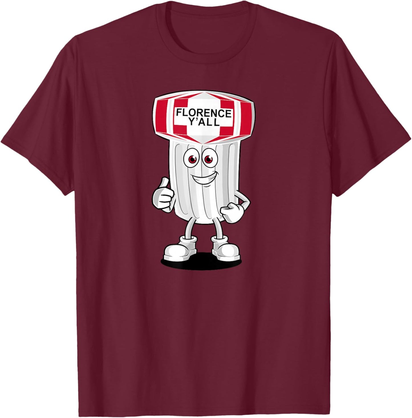 Florence Y'all Water Tower Mascot Funny Kentucky Landmark T-Shirt - T-Shirt | Maroon