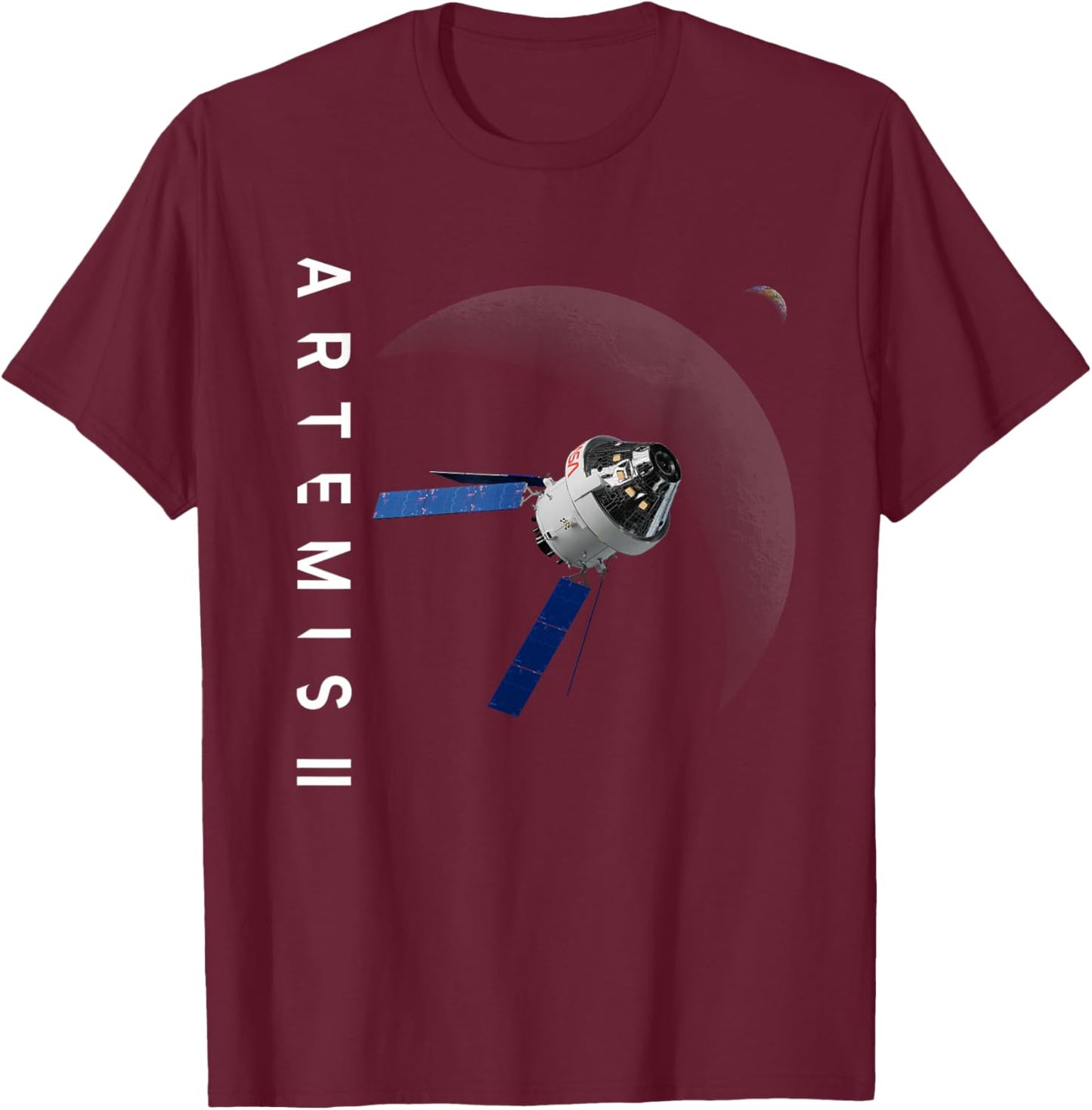NASA Artemis II Orion Mond Mission T-Shirt - T-Shirt | Maroon