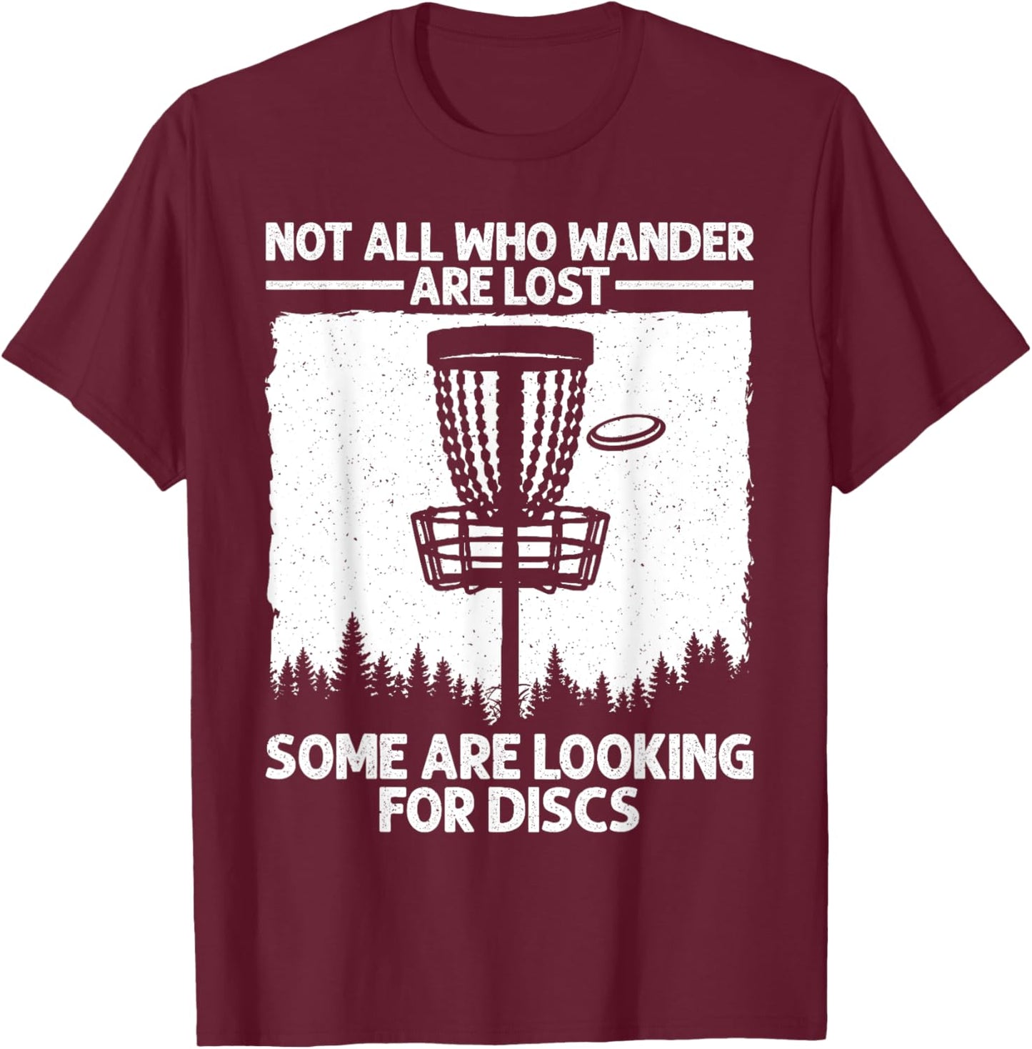 Funny Disc Golf Art Women Kids Disc Golfer Disc Golf T-Shirt - T-Shirt | Maroon
