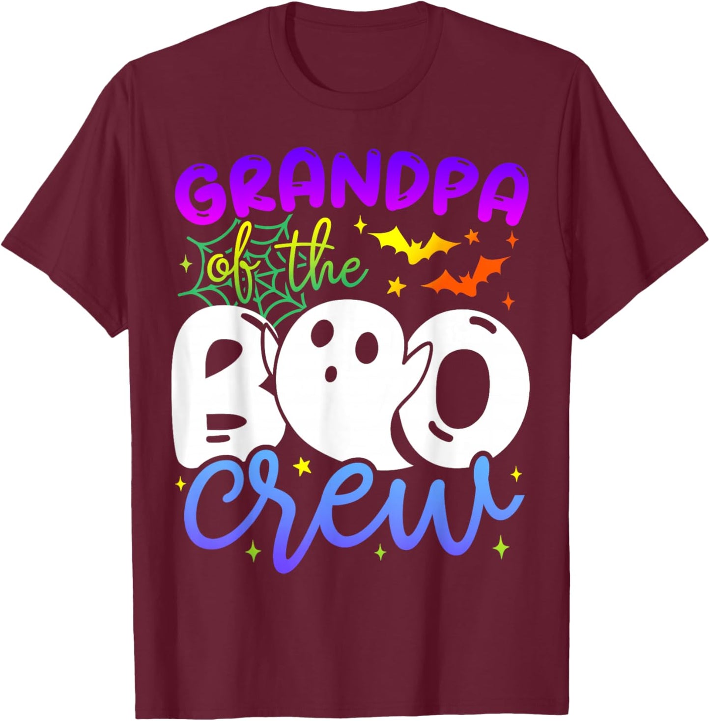 Grandpa of The Boo Crew Costume Halloween Family Matching T-Shirt - T-Shirt | Maroon