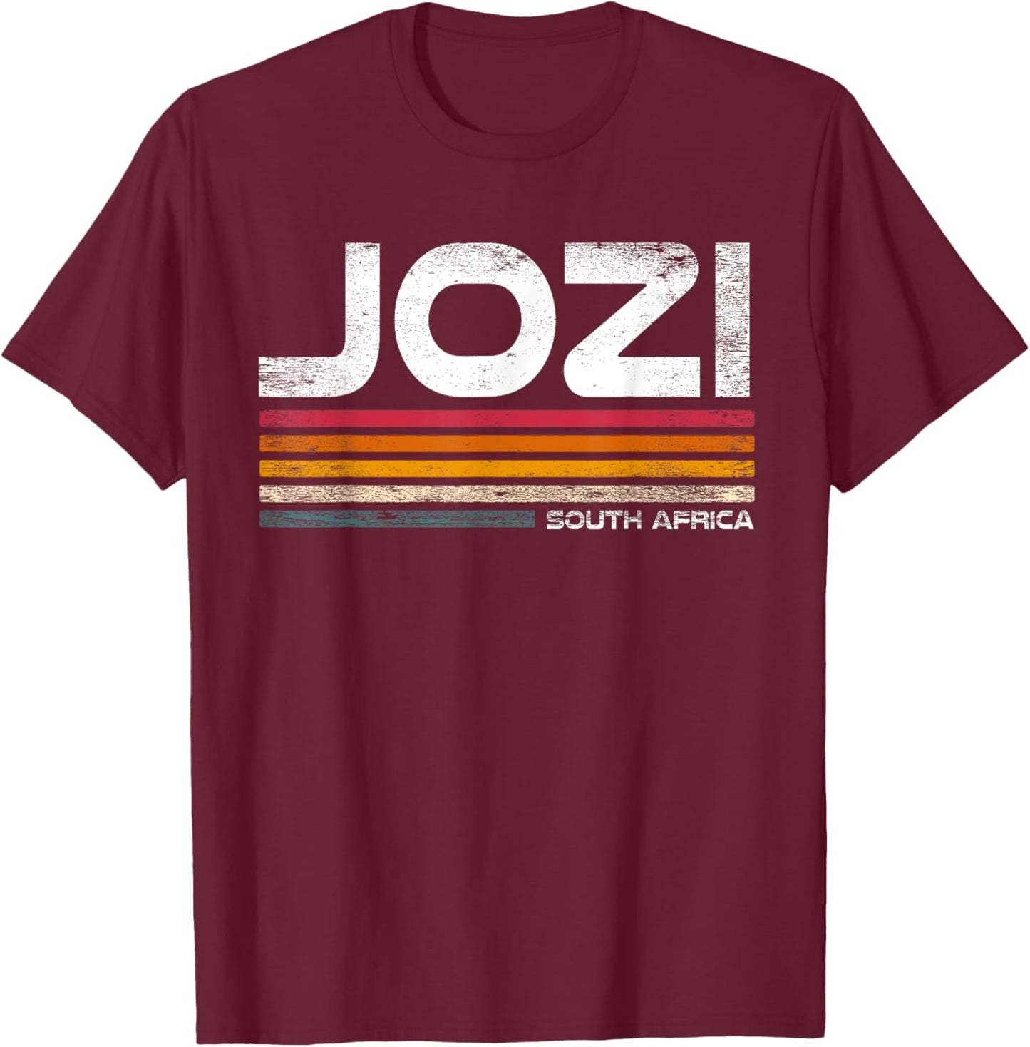 Jozi South Africa Typeset Johannesburg South African Joburg T-Shirt - T-Shirt | Maroon