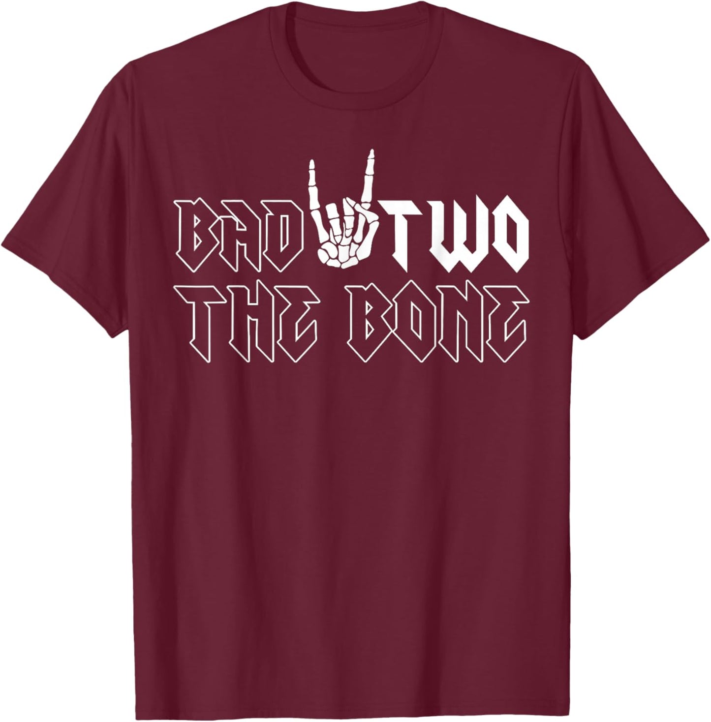 2nd Birthday Boy Shirt Bad Two The Bone 2 Years Old Party T-Shirt - T-Shirt | Maroon