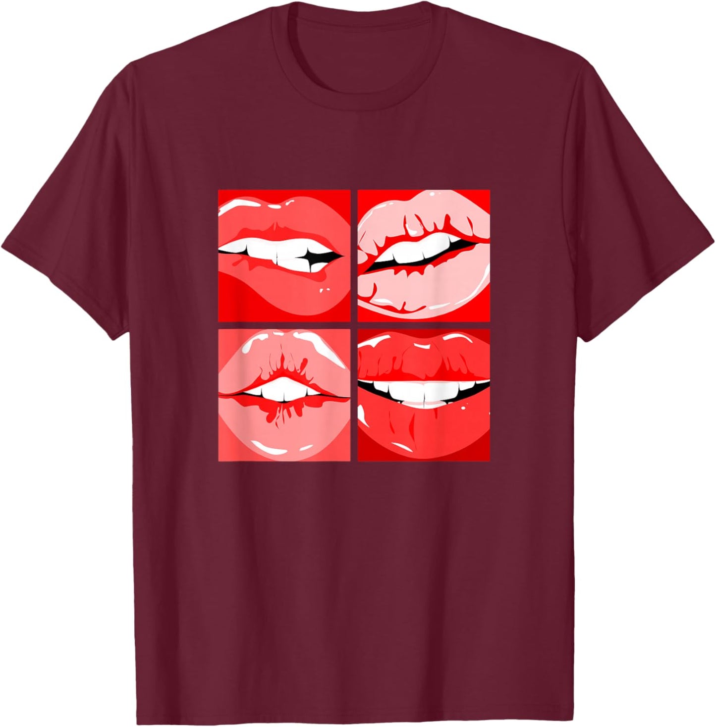 Red Read My Lips Red Graphic T-Shirt - T-Shirt | Maroon