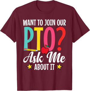 Parent Teacher Organization Parent School Volunteer PTO Crew T-Shirt - T-Shirt | Maroon