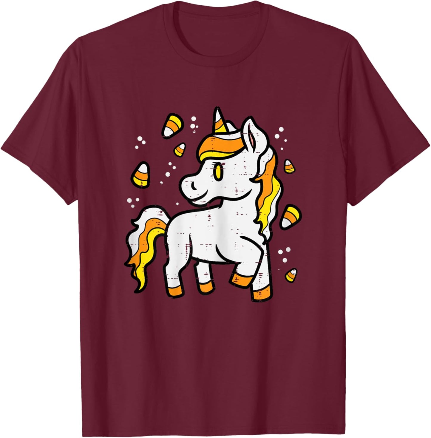 Halloween Unicorn Candy Corn Costume Girls Kid Toddler Women T-Shirt - T-Shirt | Maroon