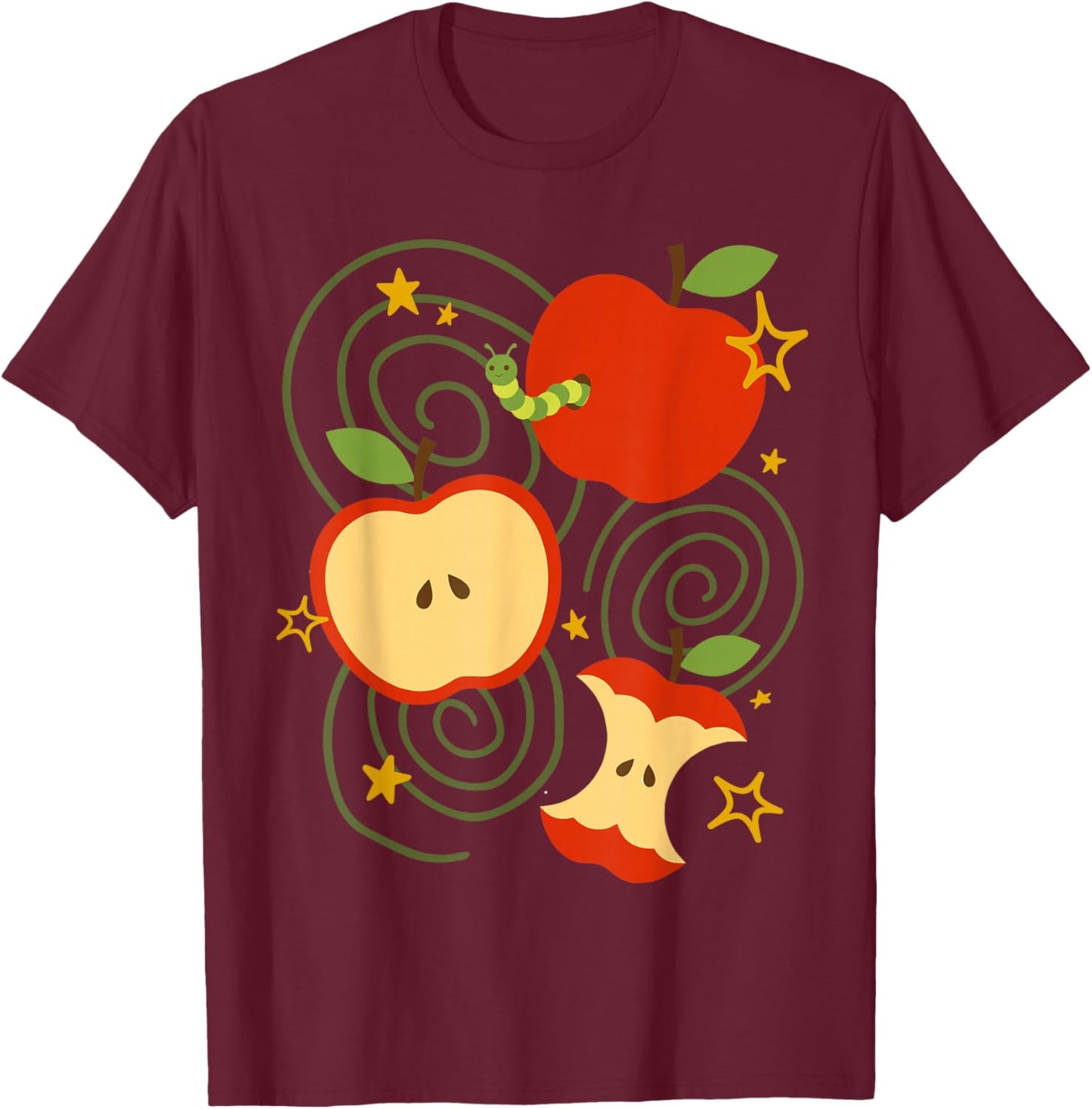 Apple y2k Kawaii Cute Vintage 90s Retro Brown Grunge Teen T-Shirt - T-Shirt | Maroon
