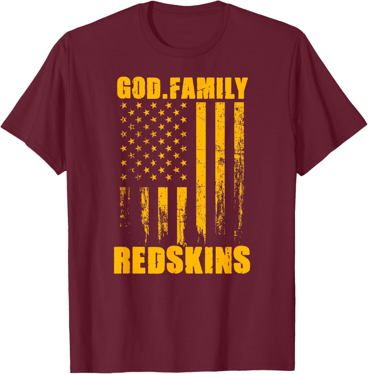 Indian Creek Redskins God. Family. Vintage USA Flag T-Shirt - T-Shirt | Maroon