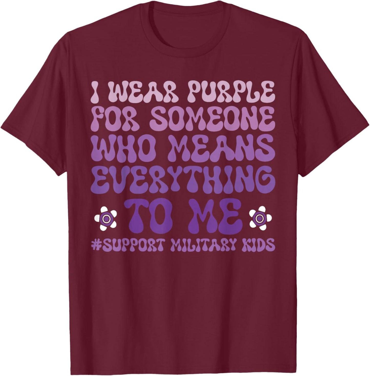 Purple Up Military Kids Month Of Military Child Army T-Shirt - T-Shirt | Maroon